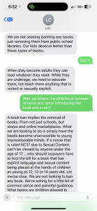 Messages between the Progress Times and Cabrera about his interpretation of the word "ban," including his statement.